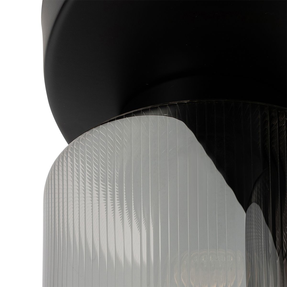 Art Deco plafondlamp zwart met smoke glas 3-lichts - Laura
