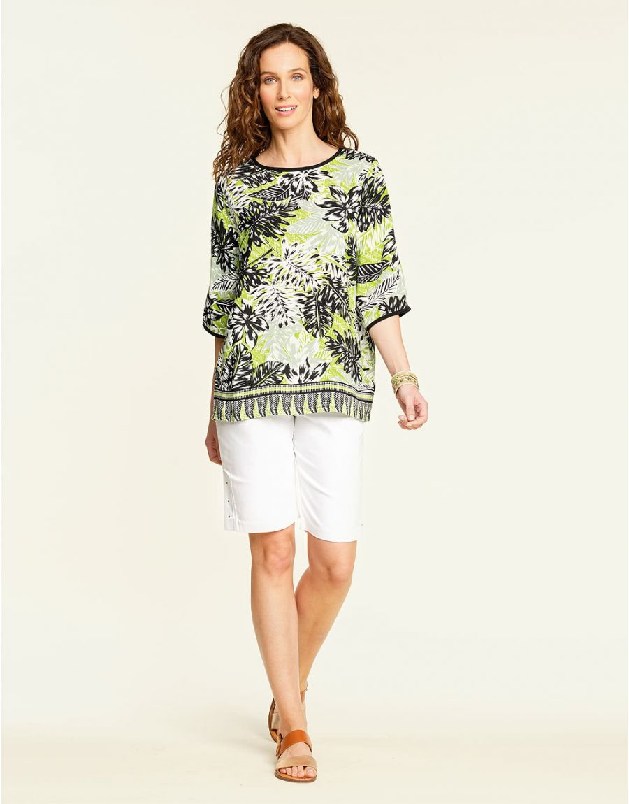 Blouse verte feuillages