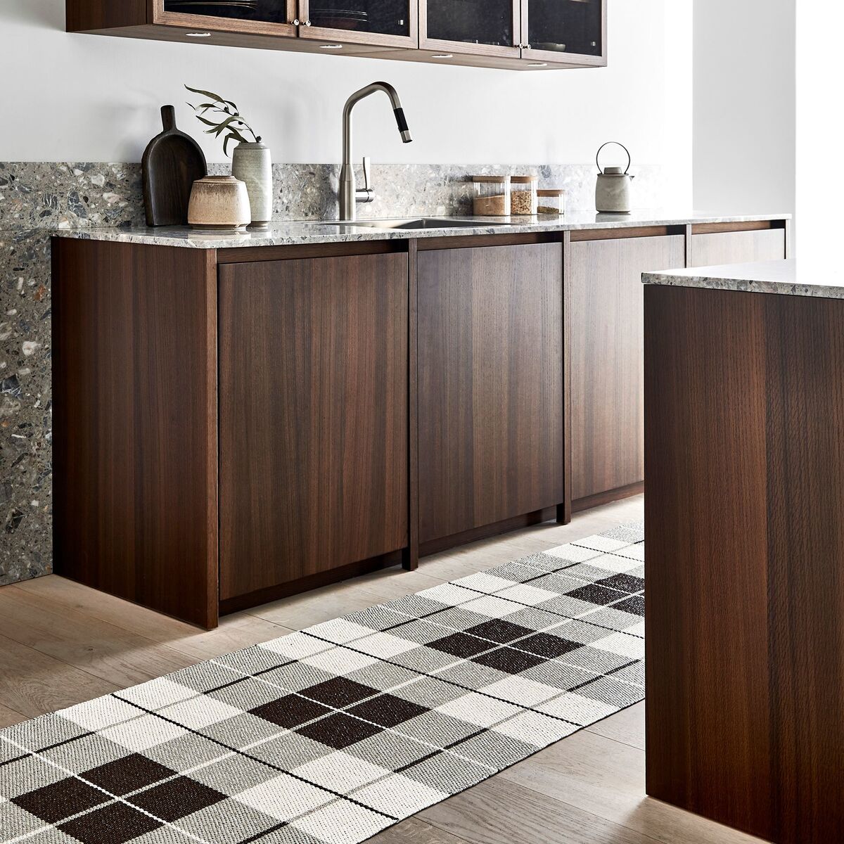 Gulvteppe Ed, dark brown/linen/vanilla, 70 x 140 cm