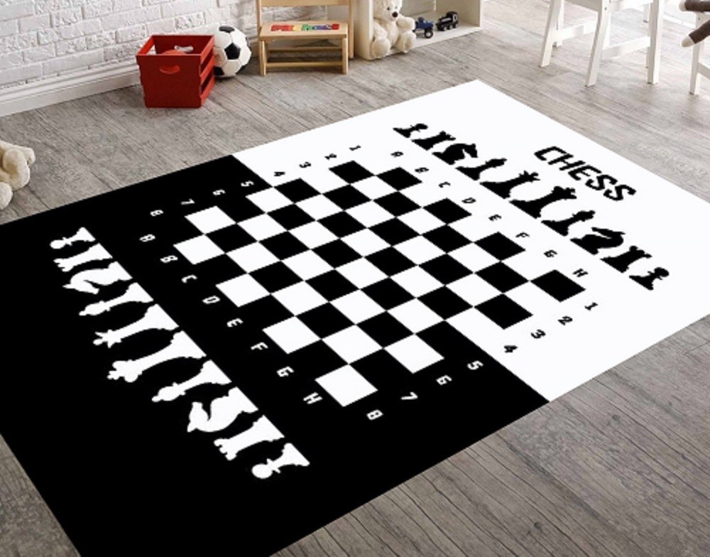 Mani Textile TPS_ECHEC_NOIR_00 - Tapis Enfant Echec
