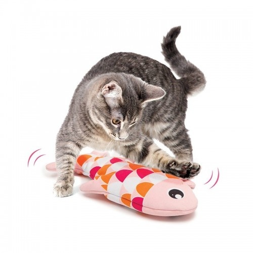 Brinquedo interativo Groovy Fish para gatos, rosa
