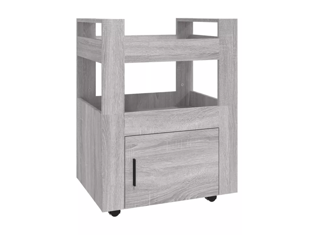 Chariot de cuisine Sonoma gris 60x45x80 cm Bois d'ingénierie