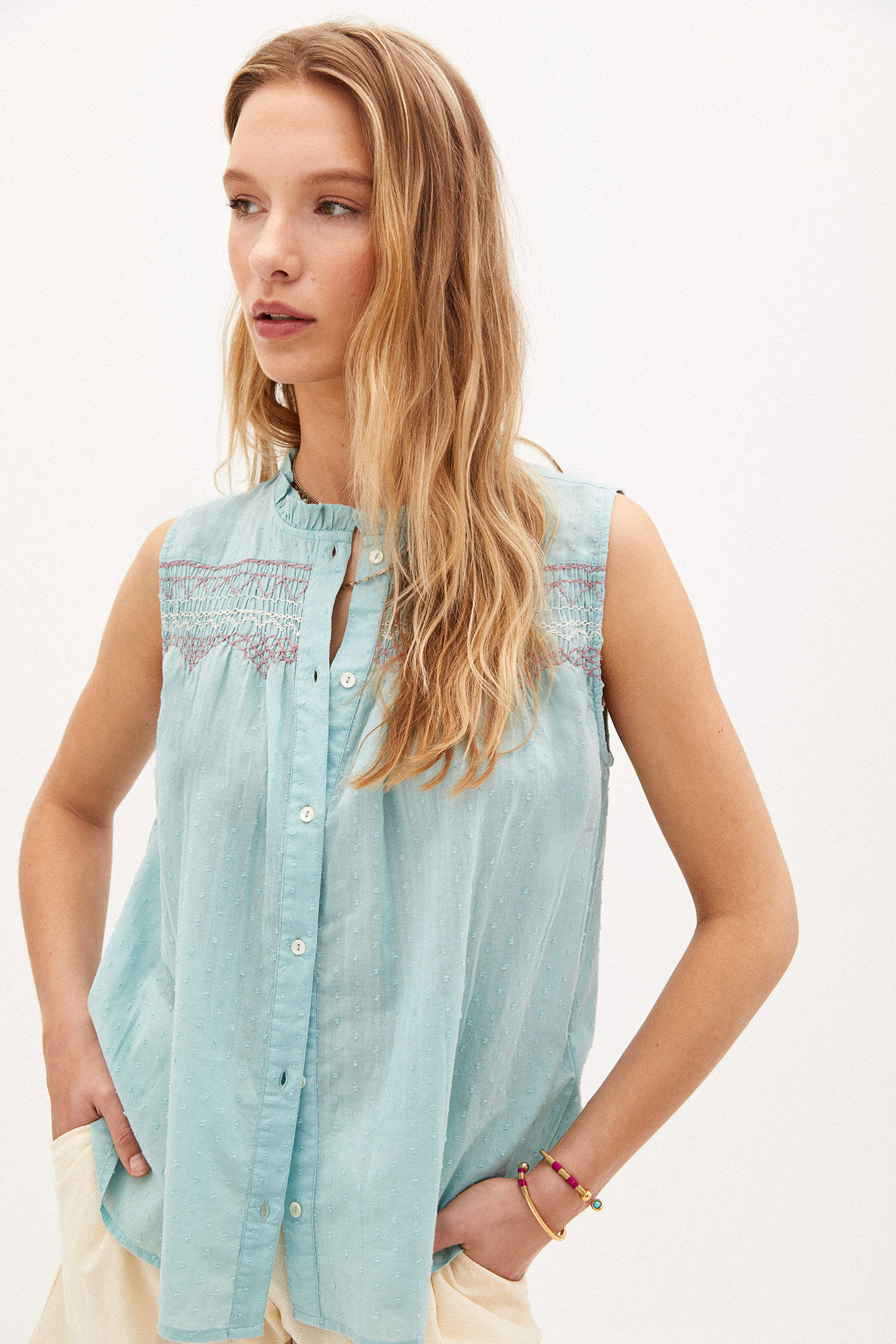 Camisa Liana de algodão - Amarela