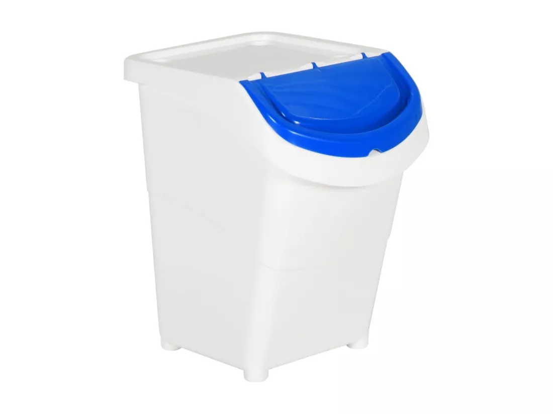 Prolenta Premium - Poubelles empilables avec couvercles 3 pcs blanc PP 120 L