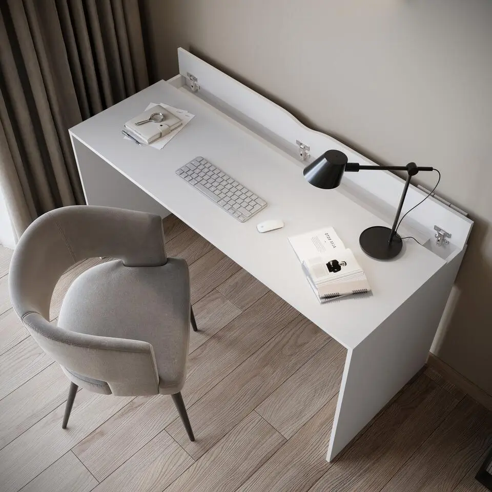 Meubella - Bureau Nyon - Wit - 140 cm