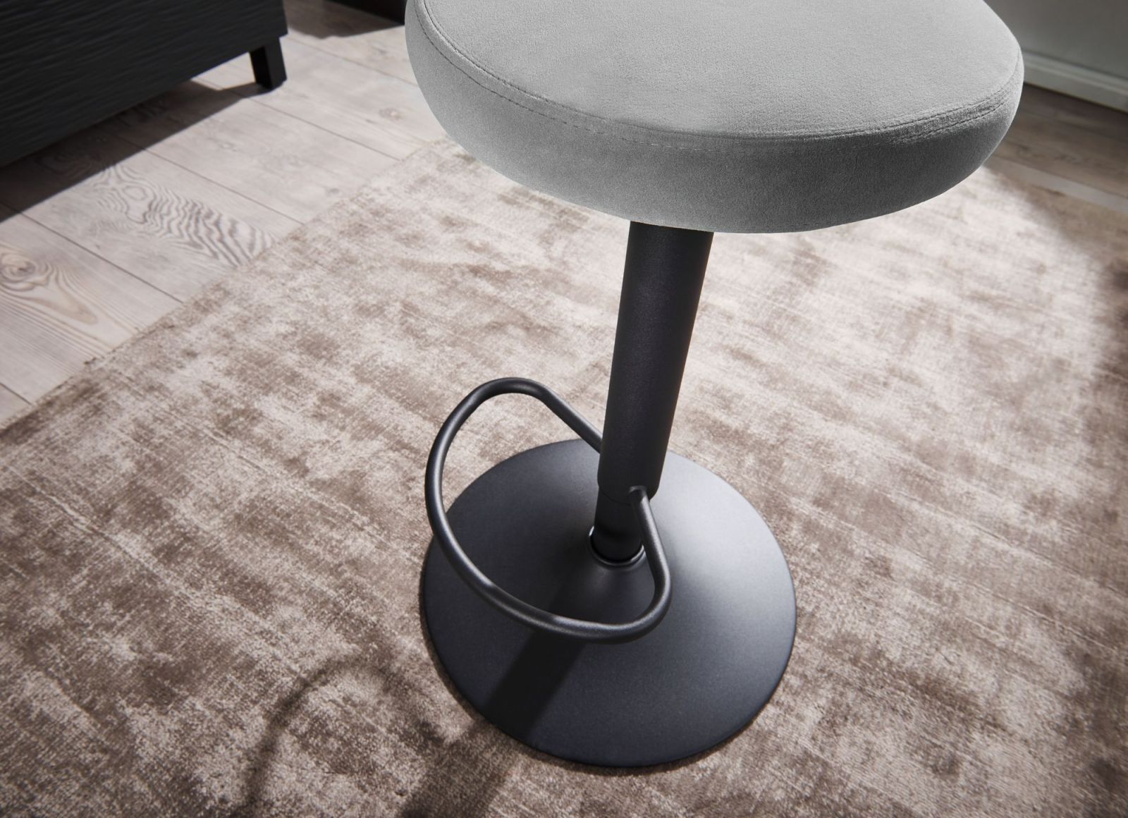 Barhocker - grau - Samt - 40 cm