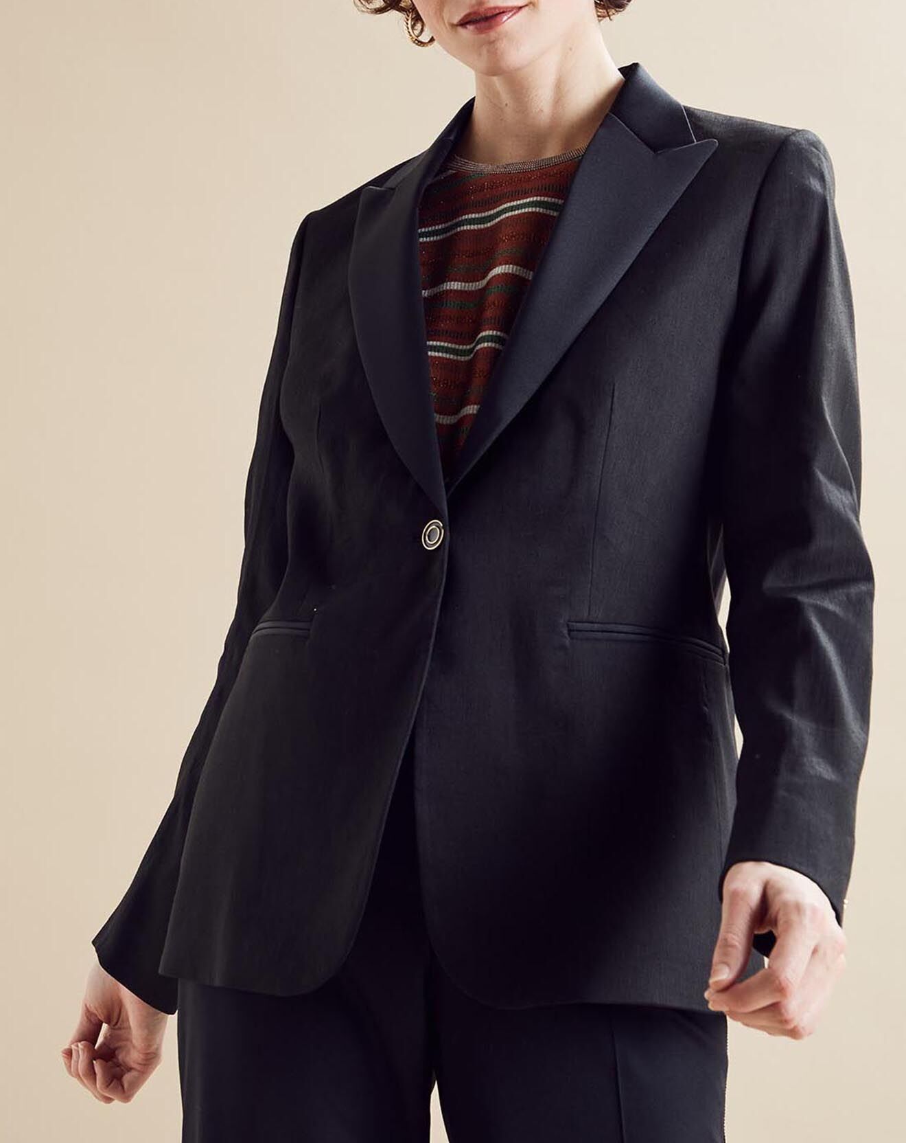 Chloé Stora Veste en Lin mélangé Victoire noire