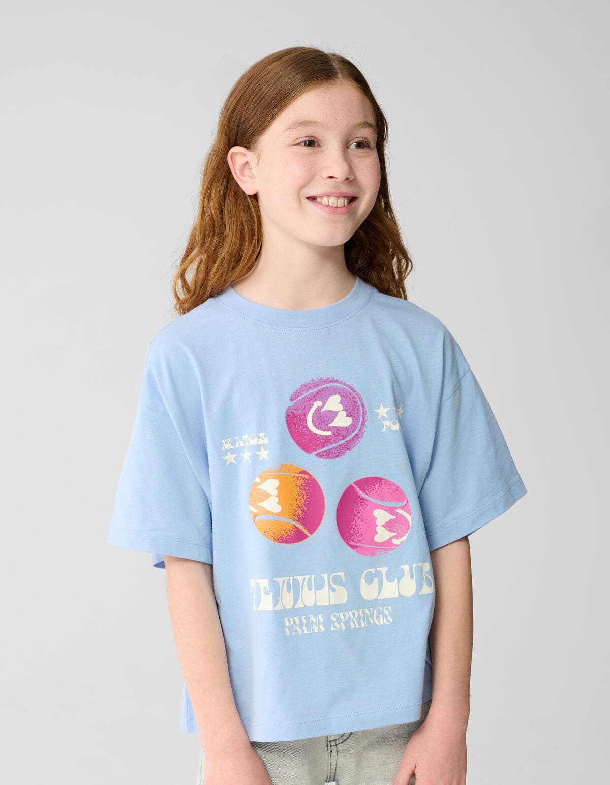 Tennis Artwork T-shirt Blauw