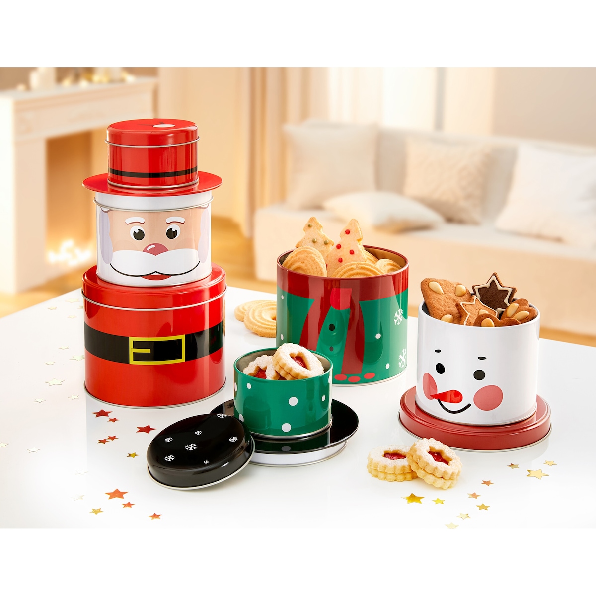 genialo - Keksdosen-Set, 3-teilig - Santa