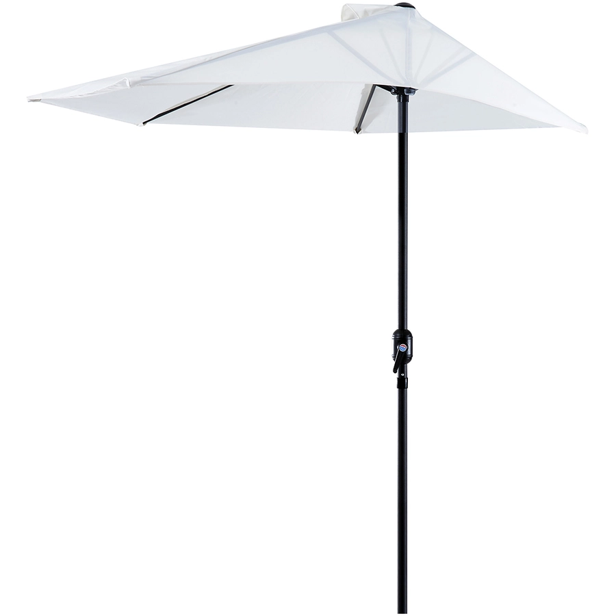 Outsunny Sonnenschirm mit Handkurbel cremeweiß