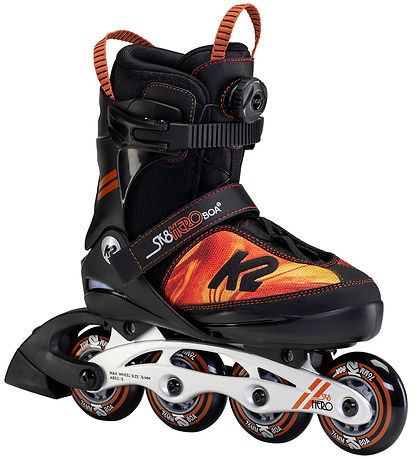 K2 Rulleskøjter - Hero Boa Alu - Sort/R?d/Orange