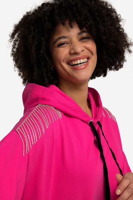 Hoodie, Kapuzensweater, Schulter-Verzierung, Ballon-Langarm