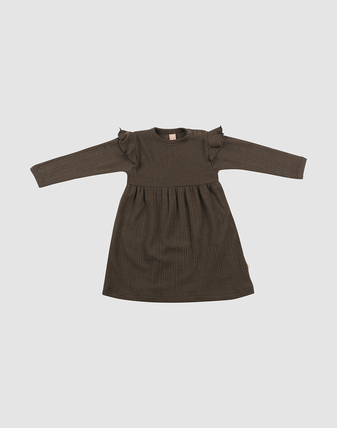 Jurk met ruches van merinowol voor baby's