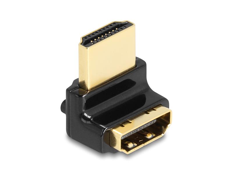 Delock Adapter 90° oben gewinkelt, 8K 60 Hz HDMI - HDMI Delock HDMI Adapter Stecker zu Buchse 90° oben gewinkelt 8K 60 Hz Metall