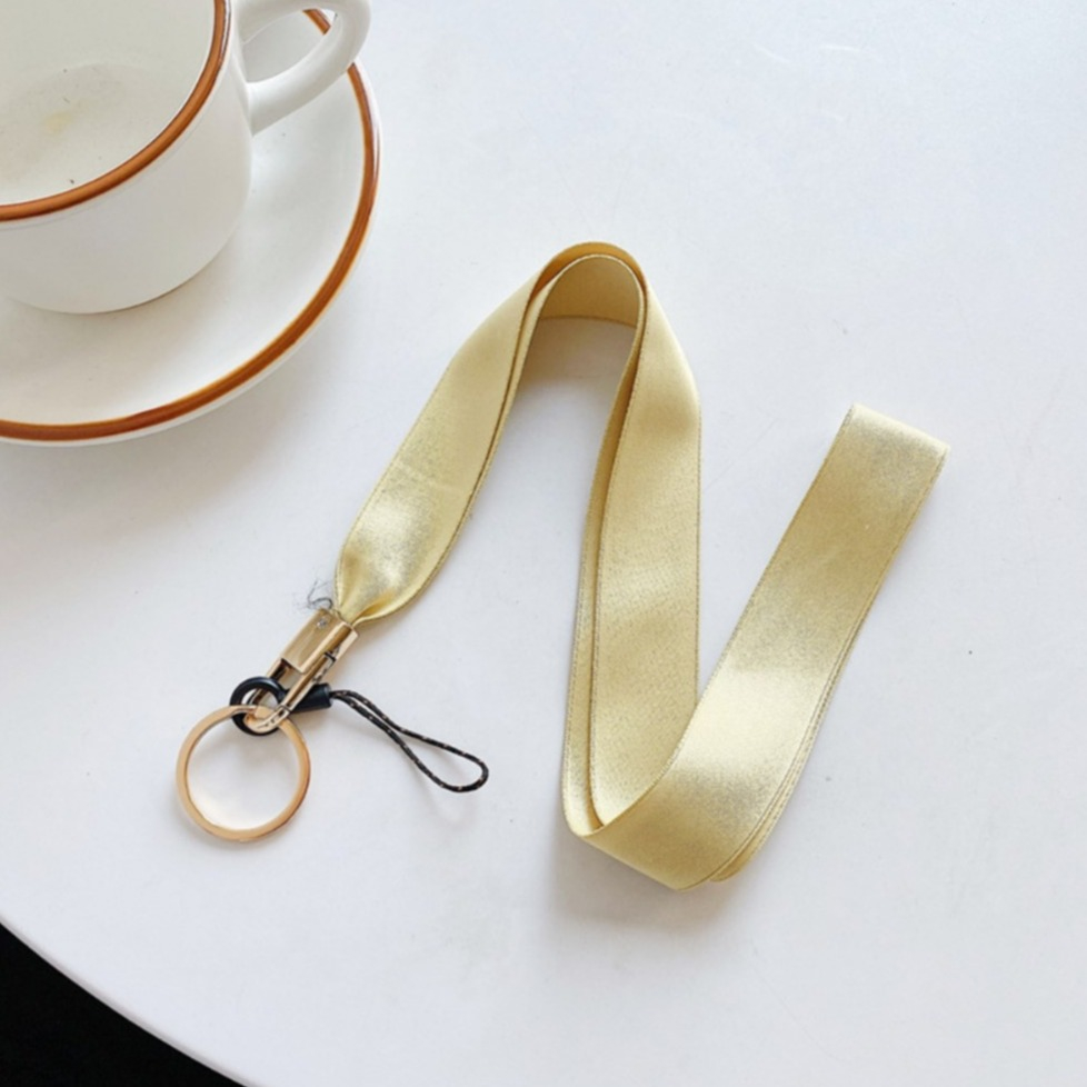 (85cm) Universal Seidenband Necklace Handykette Schlüsselband Umhängeband für Handy Hülle   Phone Strap - Gelb