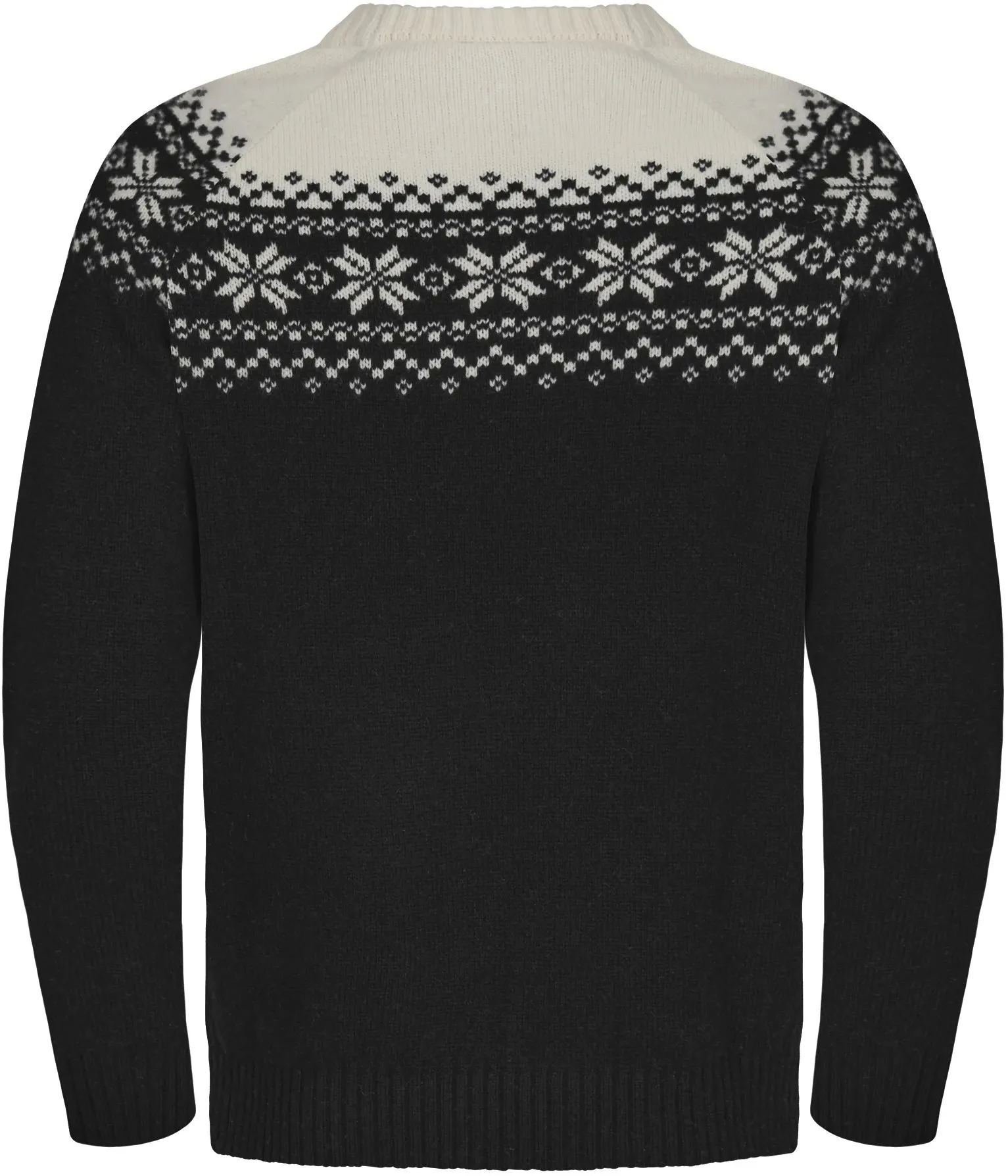 Gridarmor Men's Snøkrystall Round Neck Ullgenser Black/White
