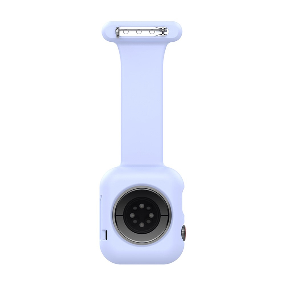 Apple Watch (42/41/40/38 mm) Silikon Uhren Schutzhülle Ansteck Halterung mit Sicherheitsnadel - Hellblau