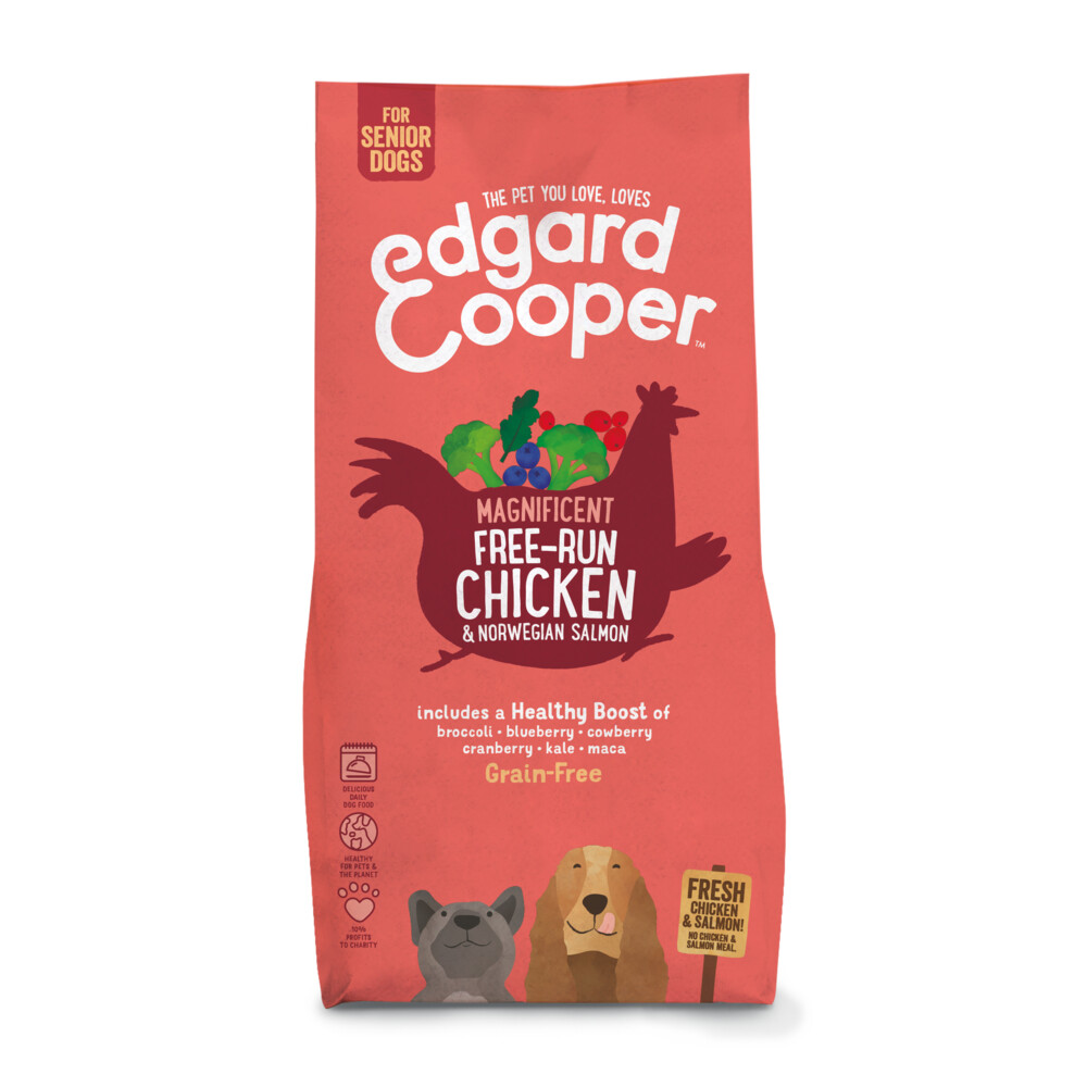Edgard & Cooper Hondenvoer Senior Scharrelkip - Noorse Zalm12 kg