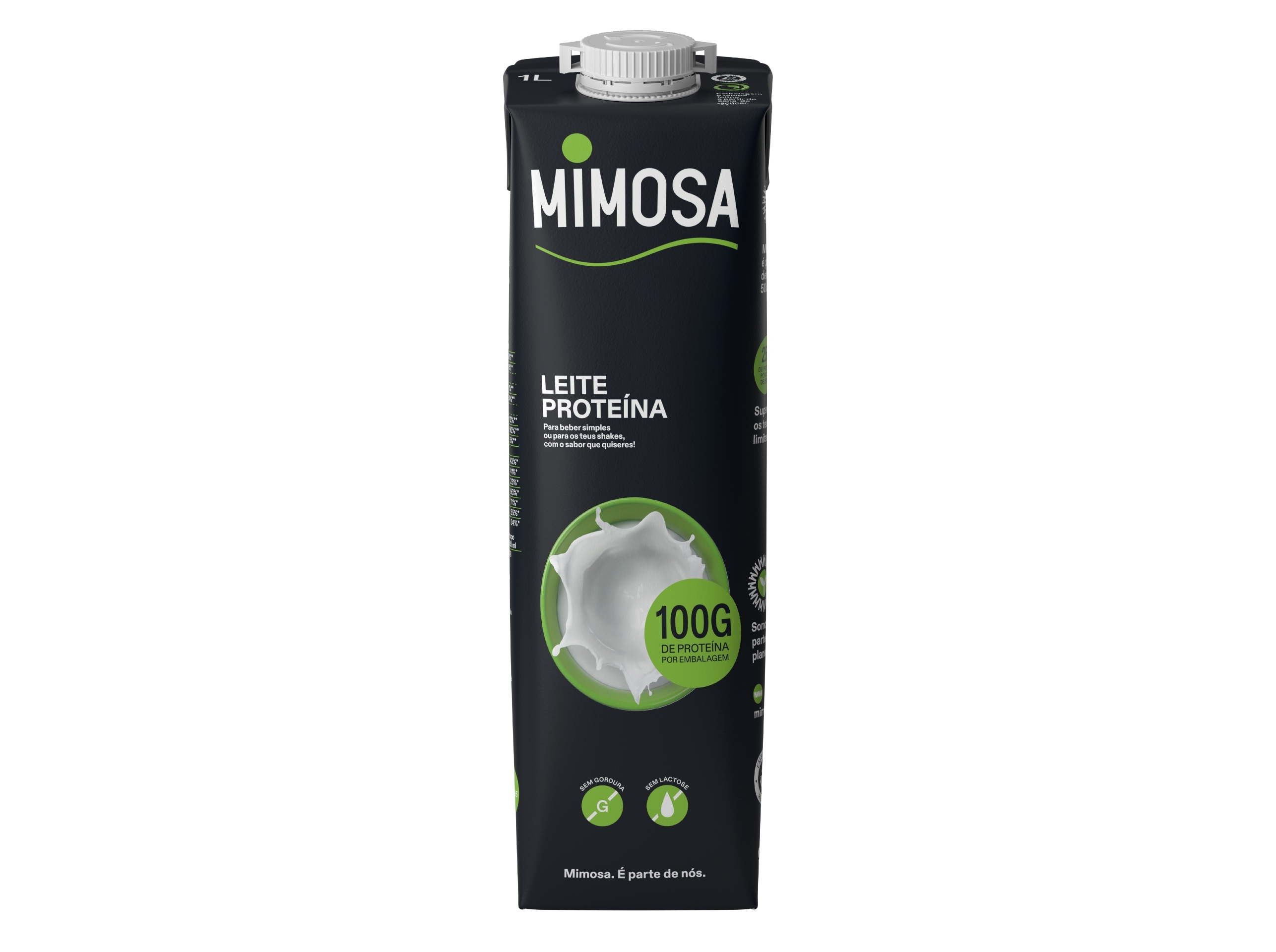 LEITE MAGRO UHT MIMOSA SEM LACTOSE  PROTEINA 1 LT