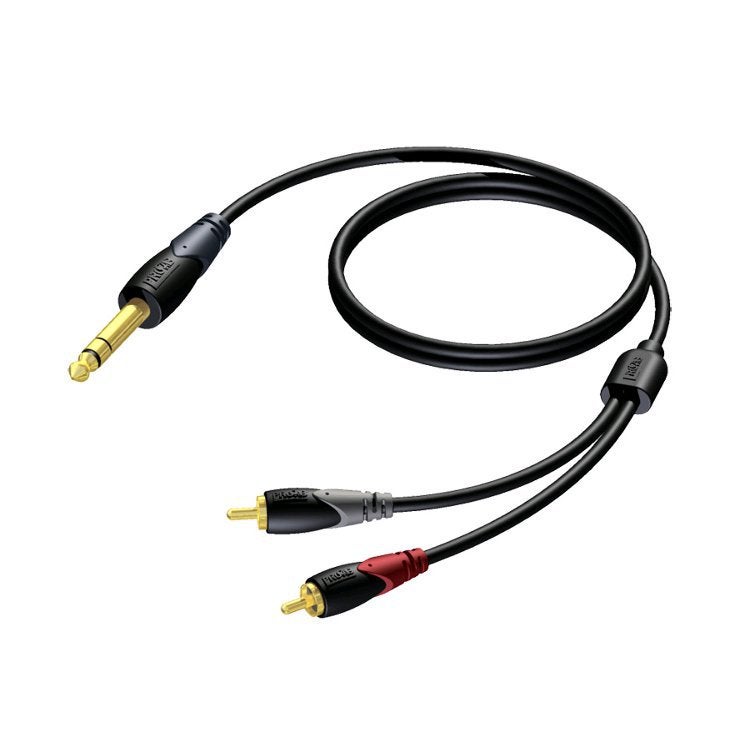 Procab CLA719 Classic 1x stereo jack - 2x RCA verloopkabel 3m