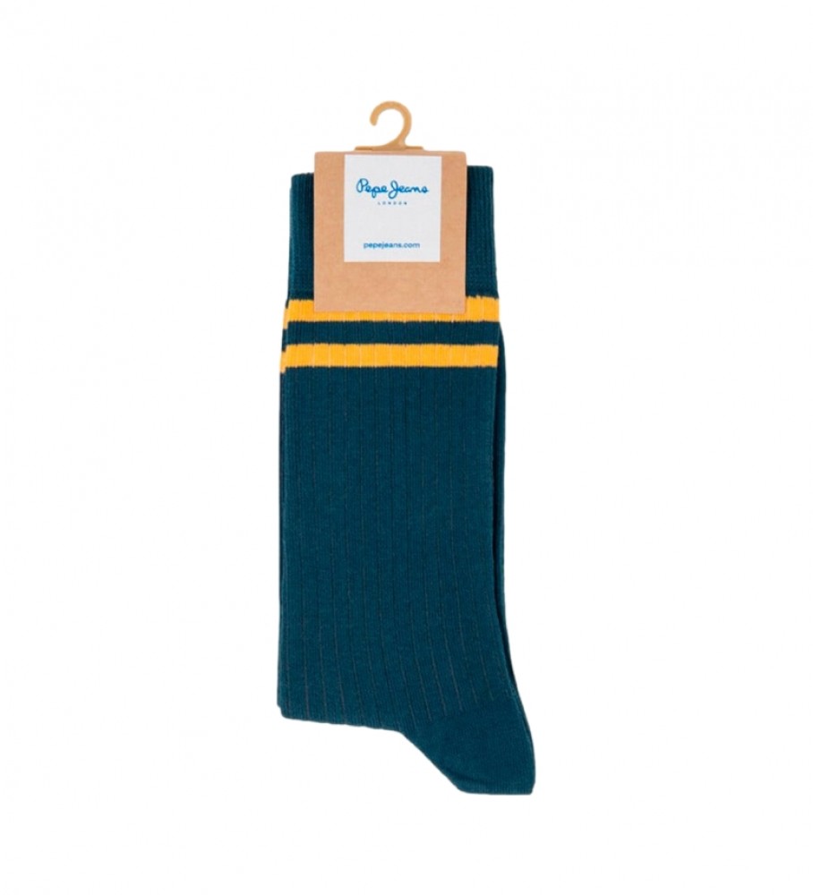 Pacote com 3 pares de meias Pepe Jeans com detalhes verdes.