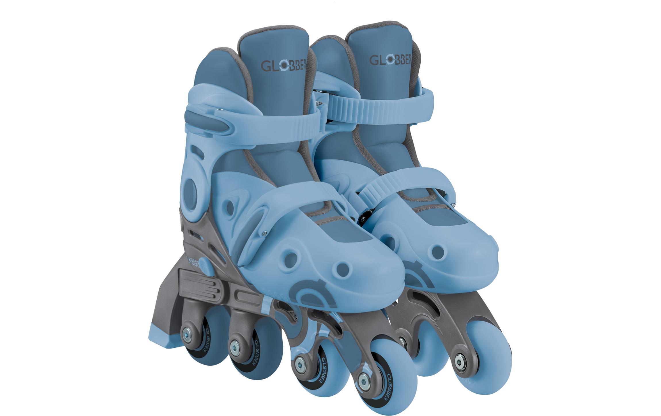 Inline-Skates 2 in 1 Gr. 26-29, AschblauAnpassbare Skates