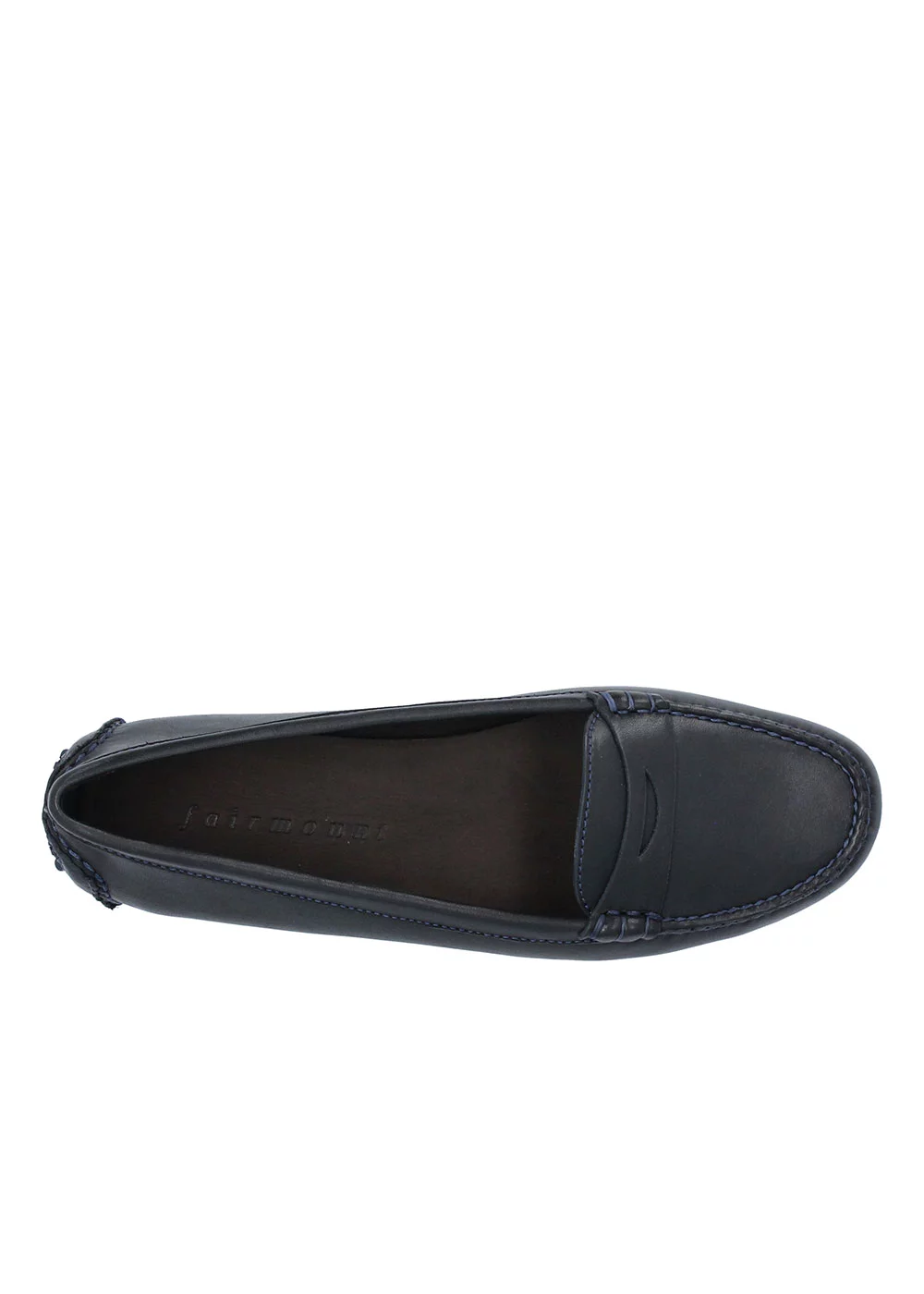 MOCASSIN ROUND DRIVER CUIR MARINE