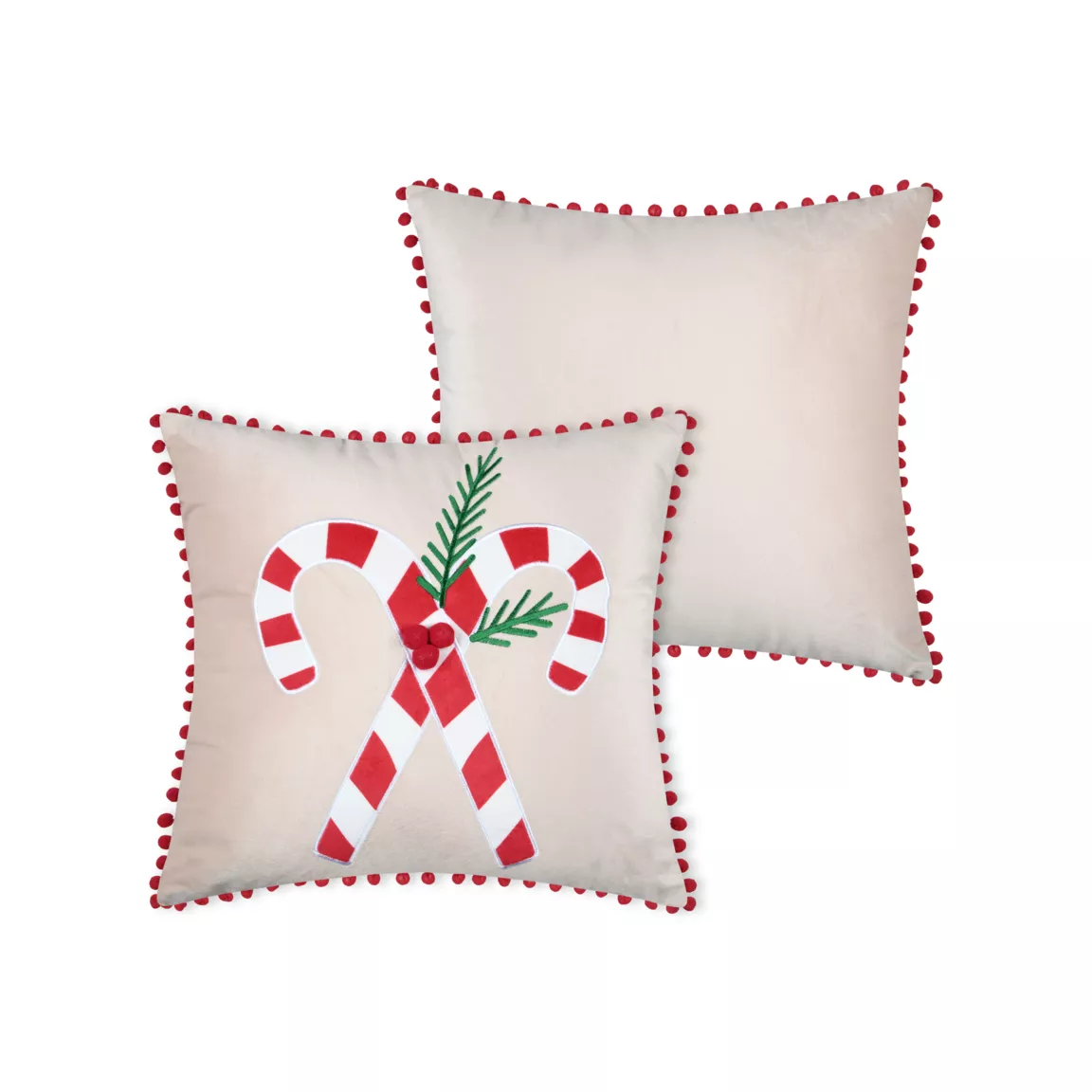 Coussin de Noël carré velours (45 x 45 cm) Lucien Rouge