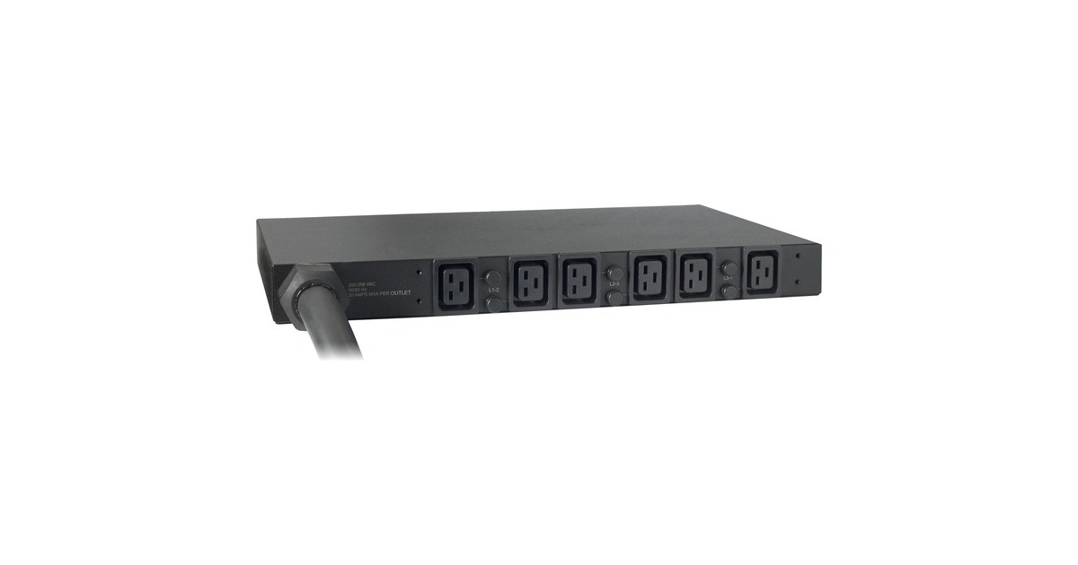 APCRack PDU, Basic AP7526  (1U, 6x C19, IEC 309 32A 3Fase stekker)