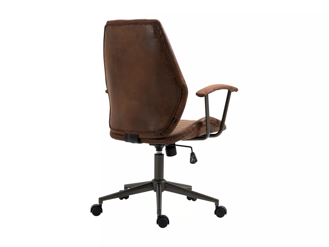 Chaise de bureau - Similicuir & Chrome - Cognac - Nampa