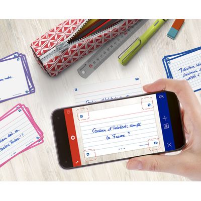 Oxford FLASH 2.0 - Pack de 32 cartes - A7 - ligné - blanc