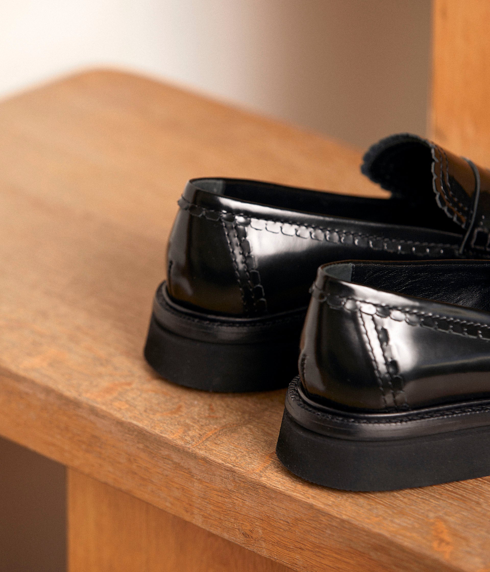 Mocassins cuir noir Anicette