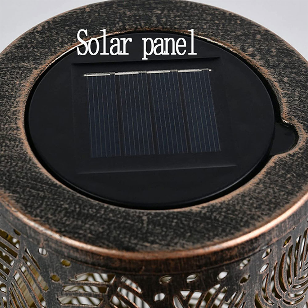 (20x12cm) LED Solar Lampe Outdoor Messing Laterne Gartenleuchte - Warmweiss