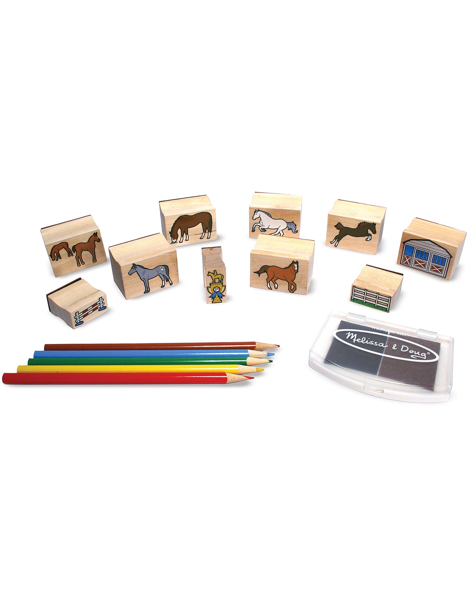 Stempel-Set PFERDE aus Holz