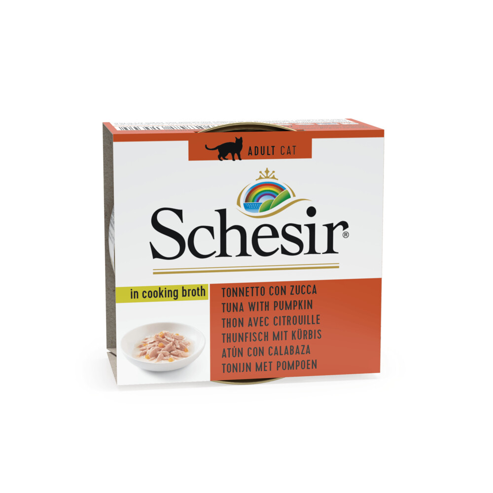 14x Schesir Kattenvoer Pompoen in Bouillon70 gr