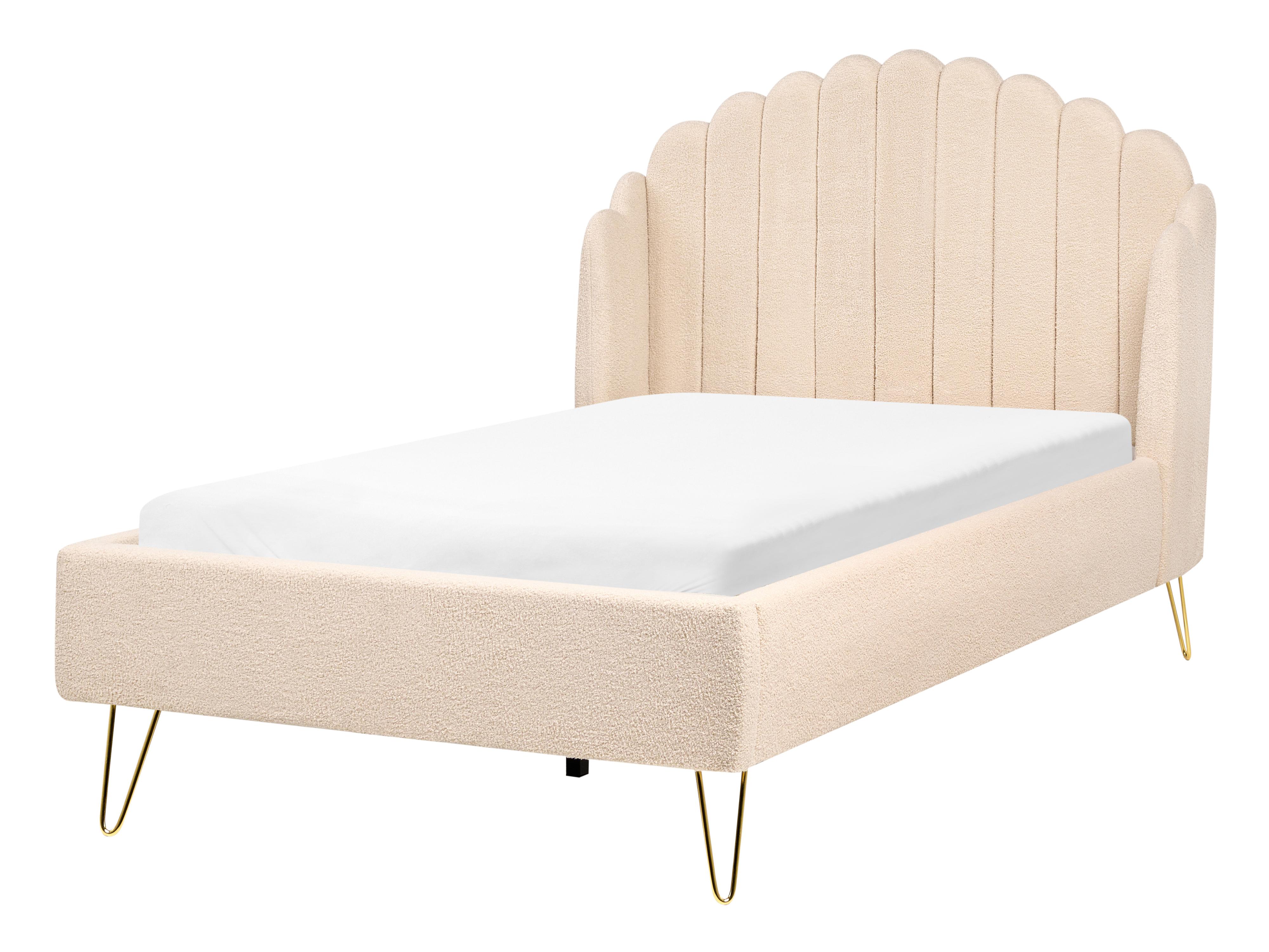 Bed Bouclé AMBILLOU 120 x 200 cm Beige