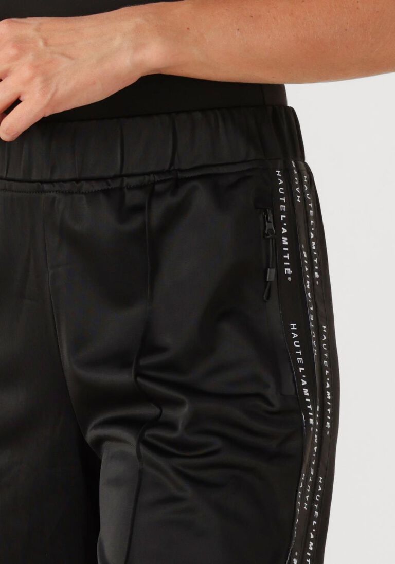 zwarte haute l'amitié wijde broek logo tape track tall pant