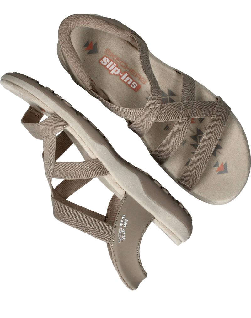 Skechers Slip-Ins Reggae Slim Sandalen Beige Dames