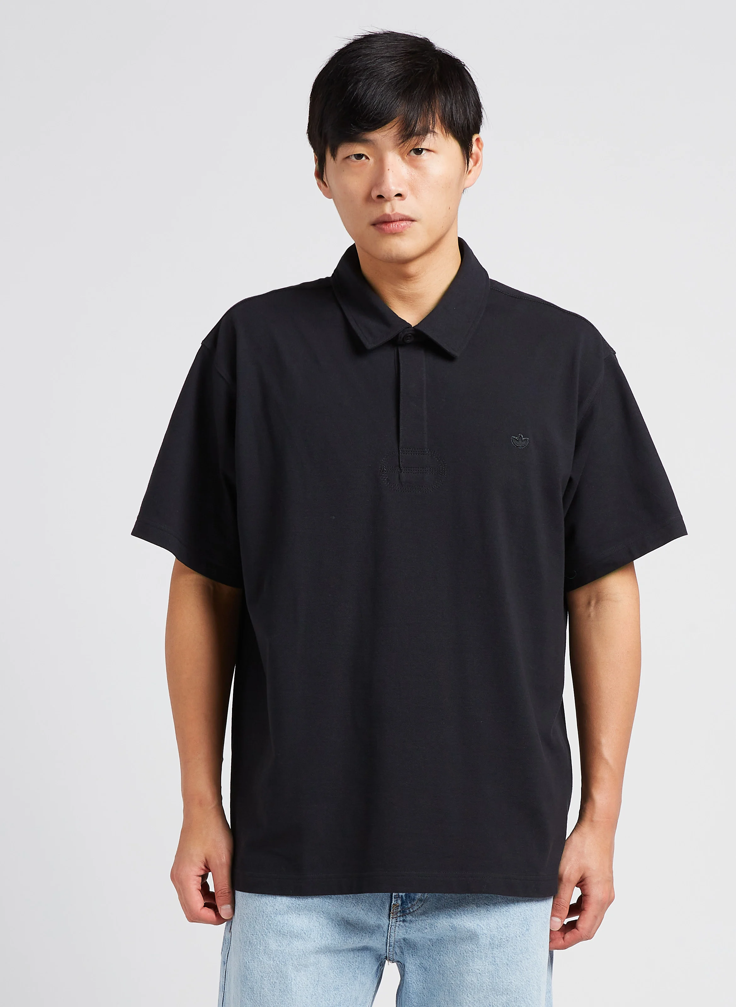 Polo col classique en coton| Noir