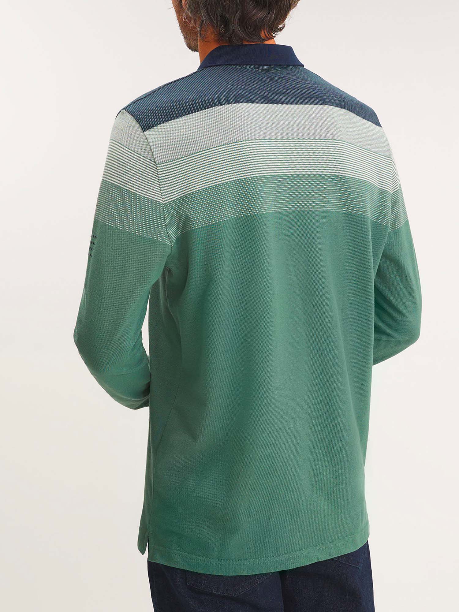 Polo Homme Rayures Poitrine Gris et Vert