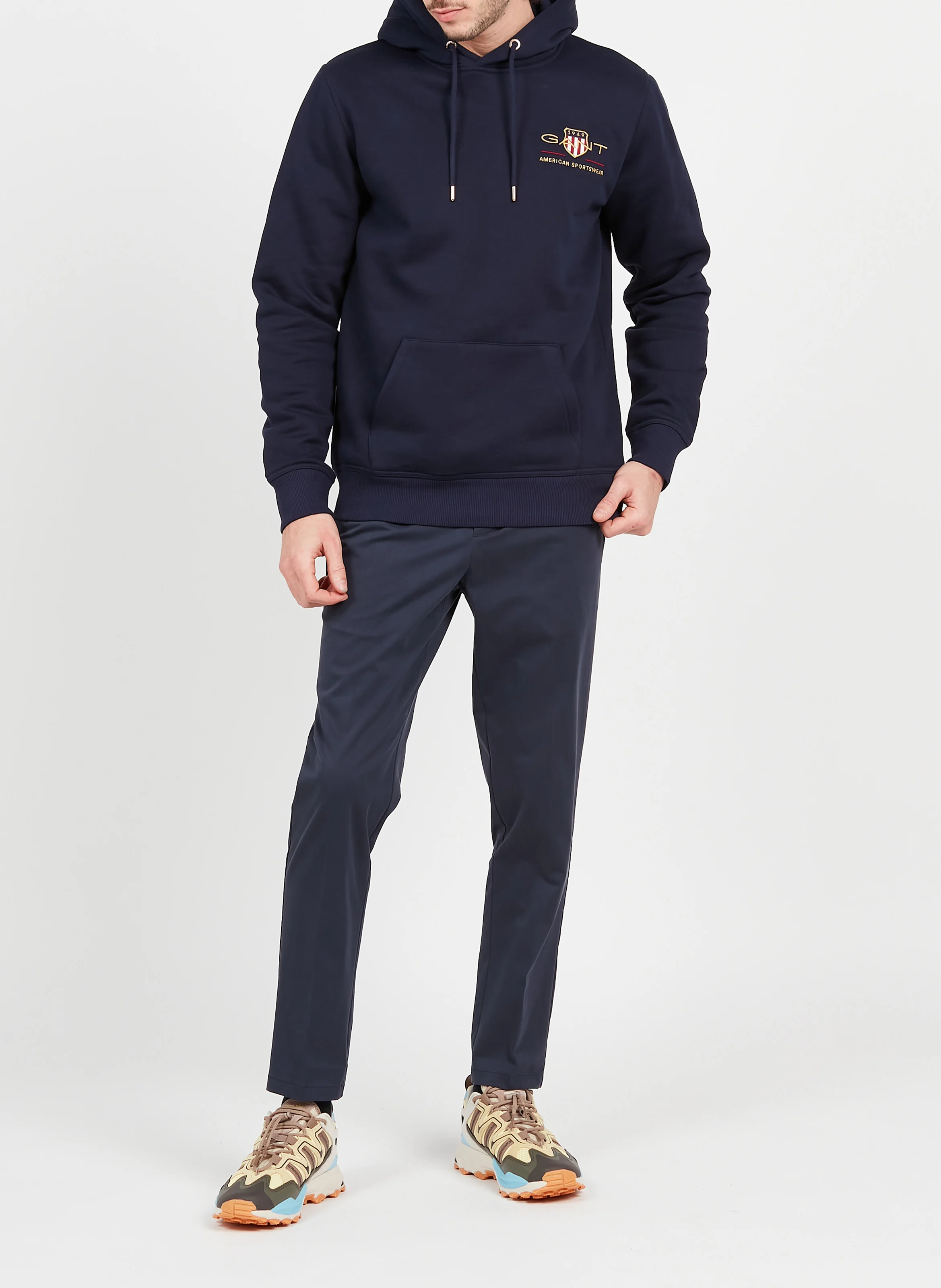 SMITHY - Pantalon droit en coton mélangé| Bleu