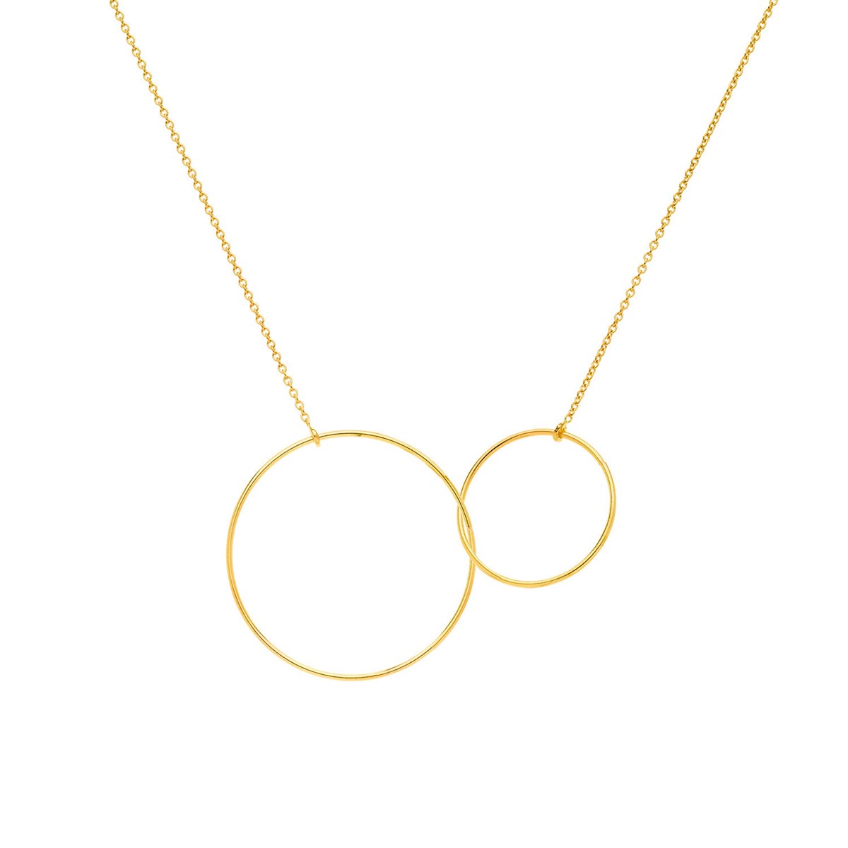 Collier Brillaxis double anneaux or 750/1000