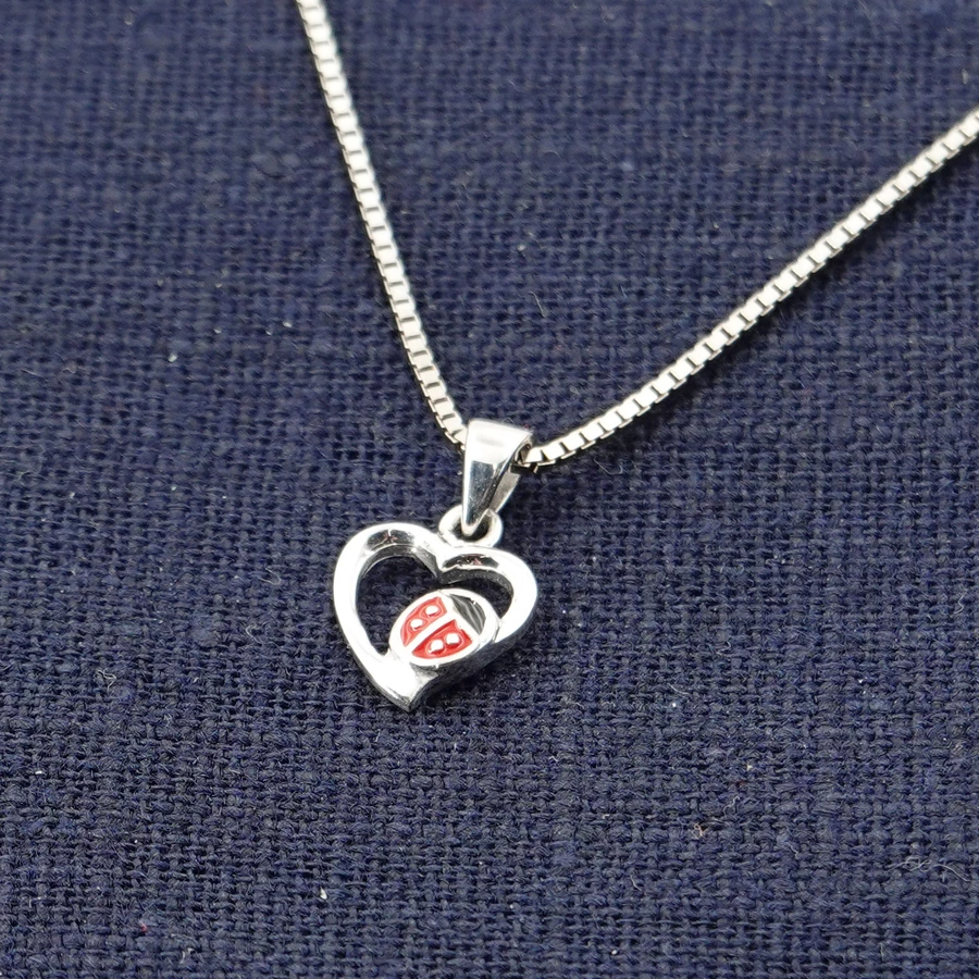 trendor Mädchen-Halskette mit Herz-Anhänger Silber 925 Collier silver