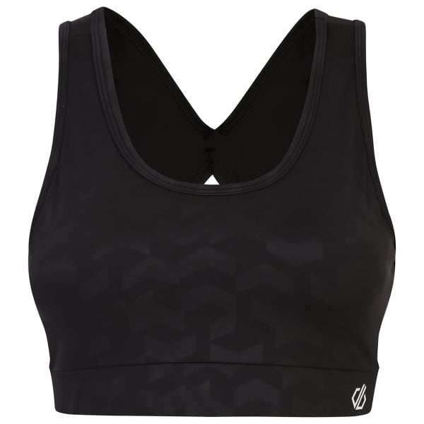 Brassière running DARE 2B SWIFT BRA BLACK CHEVRON PRINT