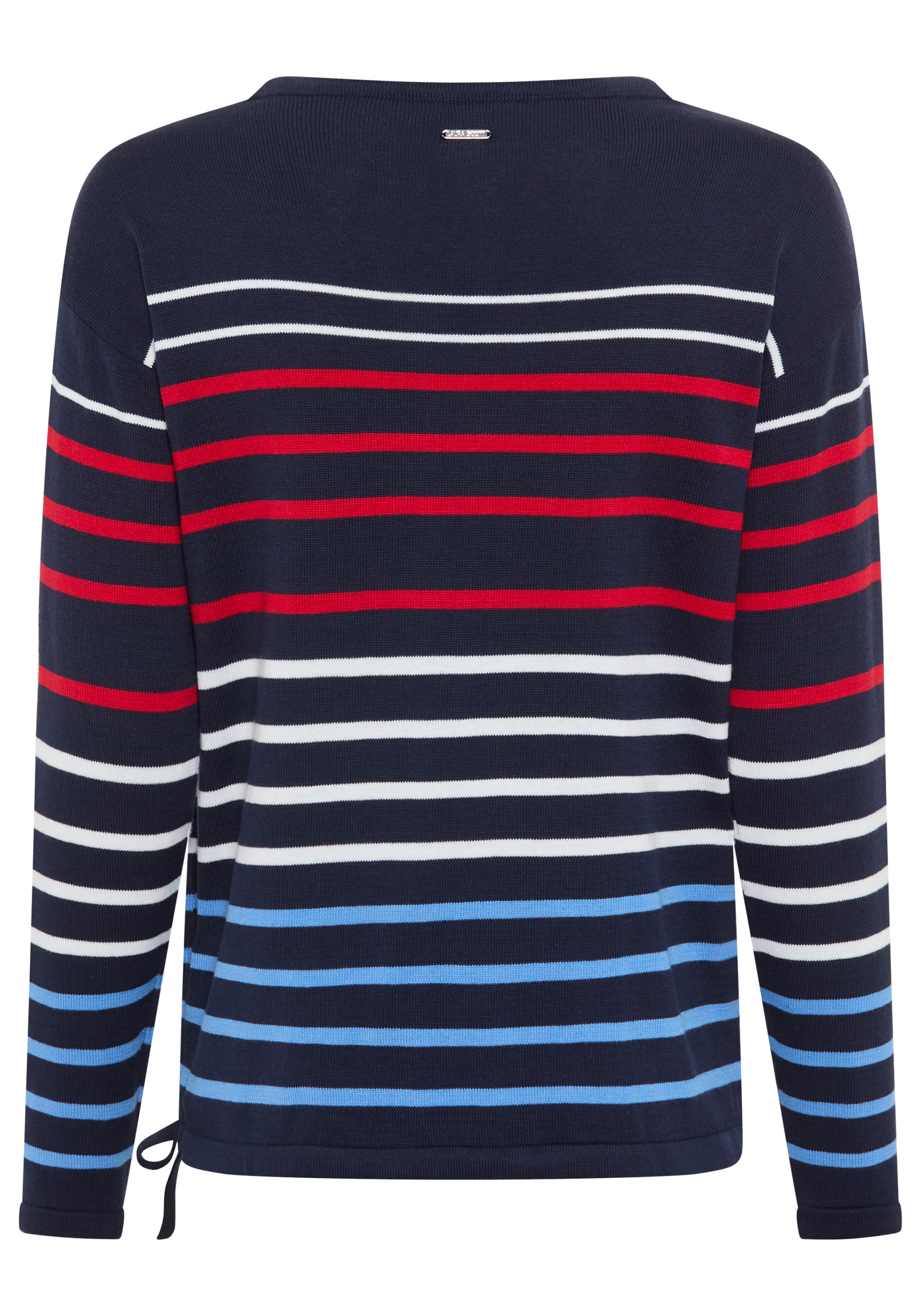 Laura Scott Streifenpullover , Feinstrickpullover mit Rundhalsausschnitt und Bindeband