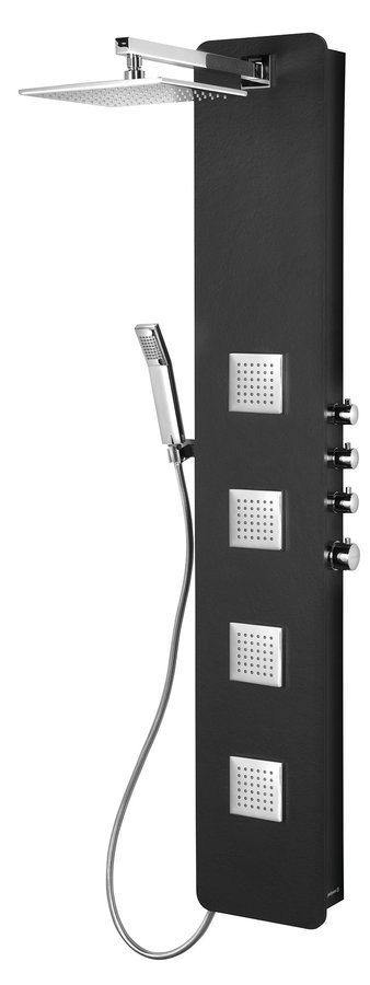 Polysan Spirit douchepaneel 155x25cm zwart mat