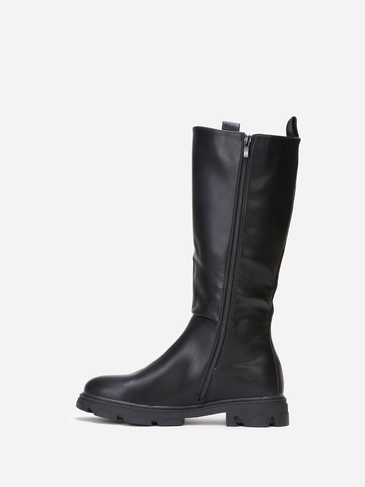 Bottes cavalières crantées grandes tailles- Noir