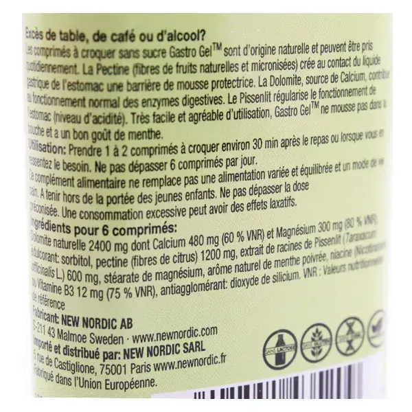New Nordic Gastro Gel 30 comprimidos mastigáveis