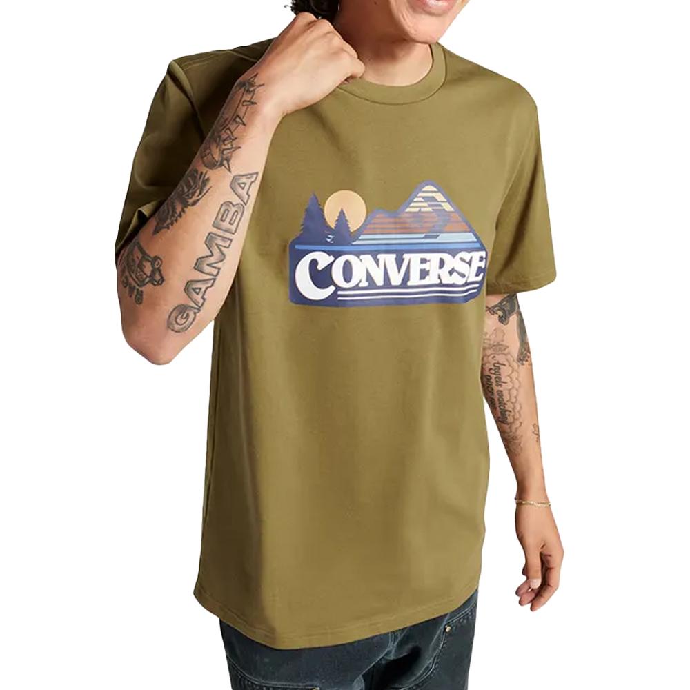Converse T-shirt Kaki Homme Converse Cosmic Turtle