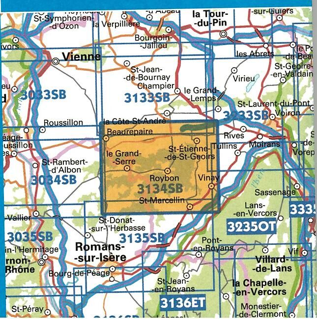 IGN - 3134 SB ST ETIENNE 1 25 000